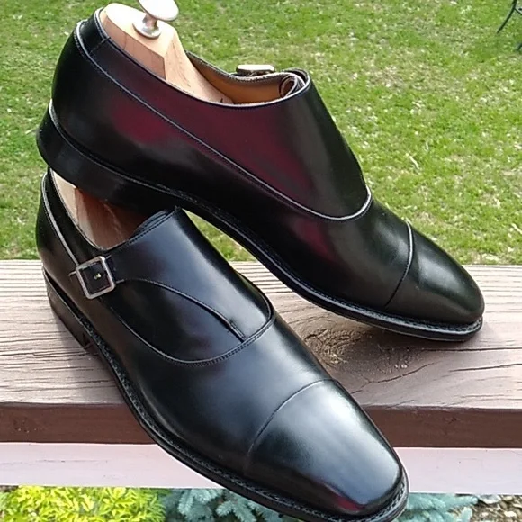 Ferragamo Black Monk Strap Dress Shoe, Men\'s Sz 8.5 Single monk shoe - Men | Ferragamo main image 4